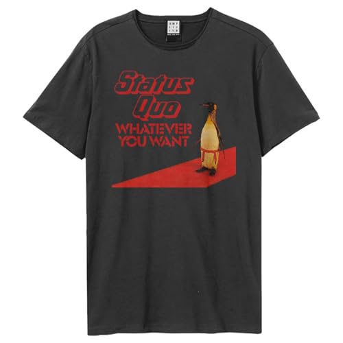 Amplified Status Quo Collection - Whatever Penguin Männer T-Shirt Charcoal M von Amplified