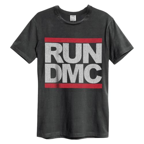 Amplified T-Shirt Run DmC Logo Erwachsene Unisex, Kohle, Large von Amplified