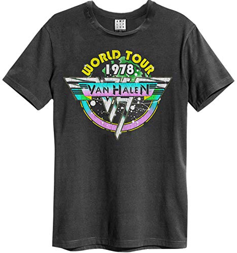 Amplified Van Halen World Tour 78' Mens T-Shirt in Charcoal (S) von Amplified