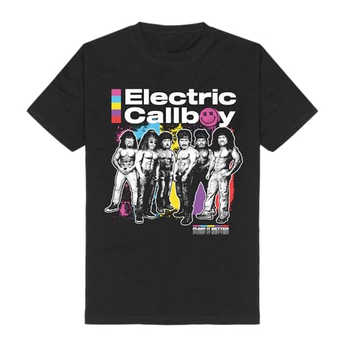 Electric Callboy Pump it Better T-Shirt (DE/NL/SE/PL, Alphanumerisch, XL, Regular, Regular, Black) von Amplified