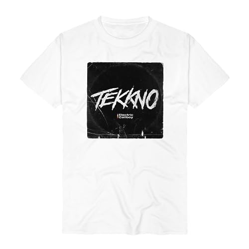 Electric Callboy Tekkno Cover T-Shirt (DE/NL/SE/PL, Alphanumerisch, XL, Regular, Regular, White) von Amplified