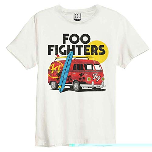 Amplified FOO Fighters Kollektion Camper Van Herren-T-Shirt, cremefarben, regulär, Schwarz, Large von Amplified