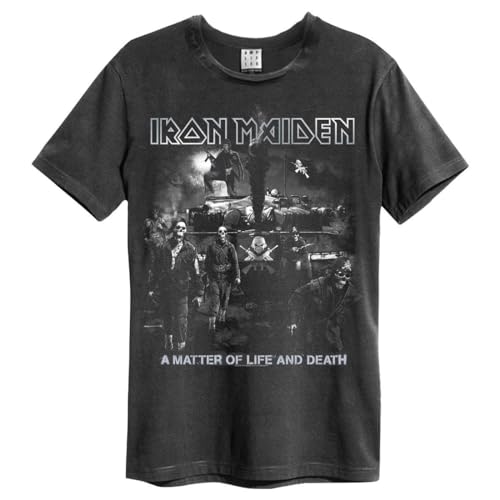 IRON MAIDEN - LIFE OR DEATH AMPLIFIED VINTAGE CHARCOAL MEDIUM T-SHIRT von Amplified