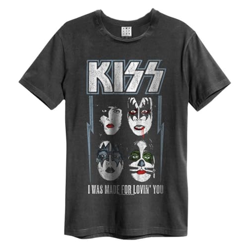 KISS - I WAS MADE FOR LOVING YOU AMPLIFIED VINTAGE CHARCOAL MEDIUM T SHIRT von Amplified
