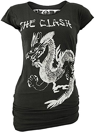 Original AMPLIFIED Vintage Look Girl Shirt THE CLASH DRAGON Dunkelgrau Gr. XS von Amplified