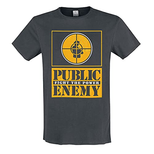 Public Enemy Amplified Collection - Yellow Fight The Power Männer T-Shirt Charcoal L von Amplified