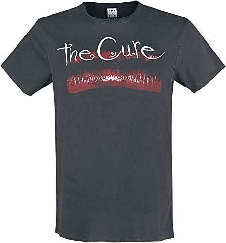 The Cure Amplified Collection - Lips Männer T-Shirt Charcoal M 100% Baumwolle Band-Merch, Bands von Amplified