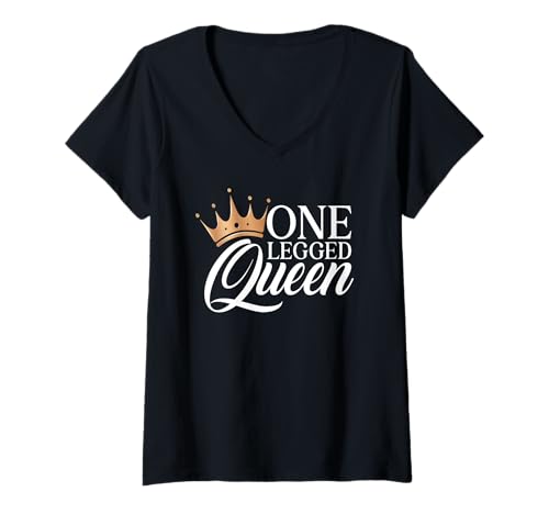 Damen Amputierter Humor Surviving US Leg Arm One Legged Queen Women T-Shirt mit V-Ausschnitt von Amputee Amputation Survivor Warrior