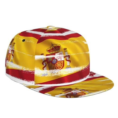 Amrole Baseball Cap Dad Hat Original Classic Unisex Erwachsene Herren Ballkappe Einstellbare Größe Spanien Flagge Schwarz, Schwarz , L/Einheitsgröße von Amrole
