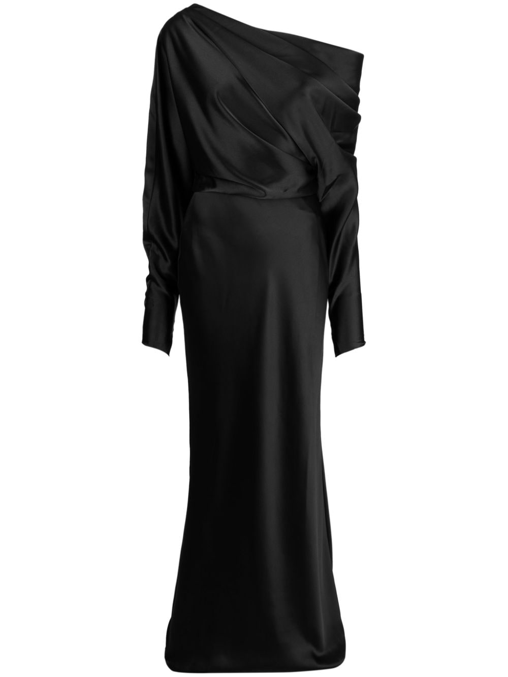 Amsale Schulterfreies Abendkleid aus Satin - Schwarz von Amsale