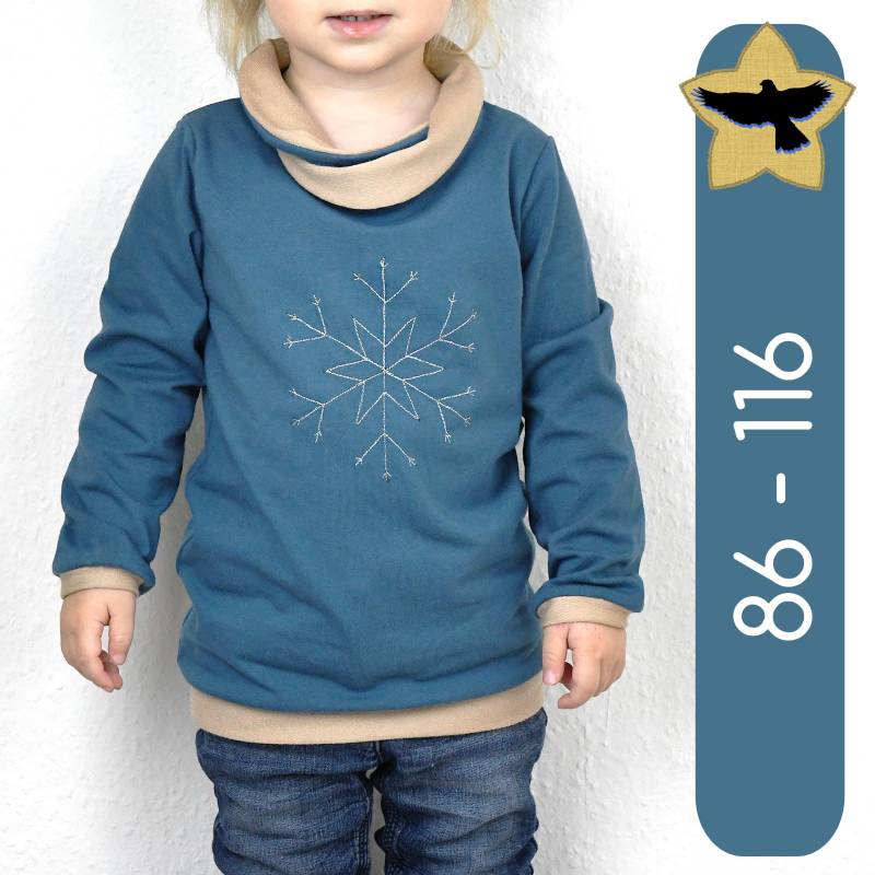 Handmade Kinder Pullover "Schneeflocke" von Amselkleid