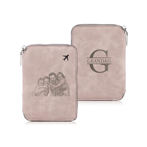 Amsgedhie Reisepassetui : Reisepass Organizer - Passport Wallet Personalisiert mit Name - Reise Essential Bag - Dokument Organizer Tasche - Reisegeschenke für Paare (Rosa - 1) von Amsgedhie