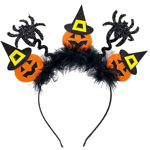 Amsixo Haarreif für Erwachsene, Teenager, Flügel, Totenkopf, Kürbis, Halloween, Party, Kopfschmuck, für Damen, Mädchen, Cosplay, Kostüm, Haarband, Fledermausflügel, Haarband von Amsixo