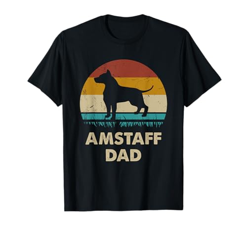 Amstaff Dad Geschenk für Herren American Staffordshire Terrier Vintage T-Shirt von Amstaff Dad Vintage Dog