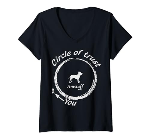 Damen Amstaff T-Shirt | Amstaff T-Shirt T-Shirt mit V-Ausschnitt von Amstaff Dog Tshirt Store