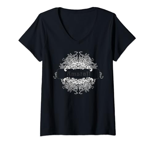 Damen Amstaff T-Shirt | Amstaff Vintage-T-Shirt T-Shirt mit V-Ausschnitt von Amstaff Dog Tshirt Store