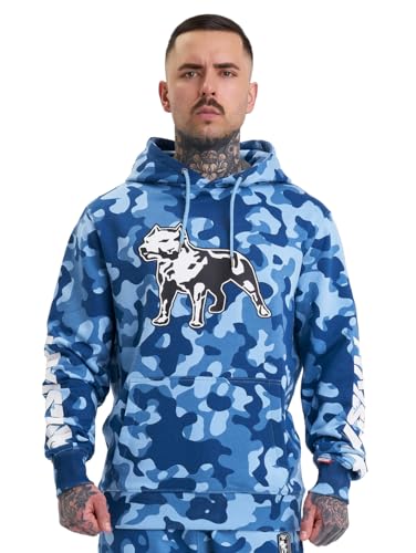 Amstaff Herren Kapuzenpullover Attikus Hoodie Blau Camouflage XXL von Amstaff