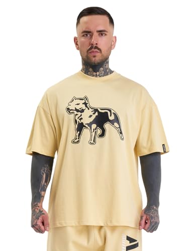 Amstaff Herren Logo 2.0 T-Shirt | Baumwolle & Rundhalsausschnitt | Lockere Passform | Atmungsaktiv | Vanilla Creme L von Amstaff