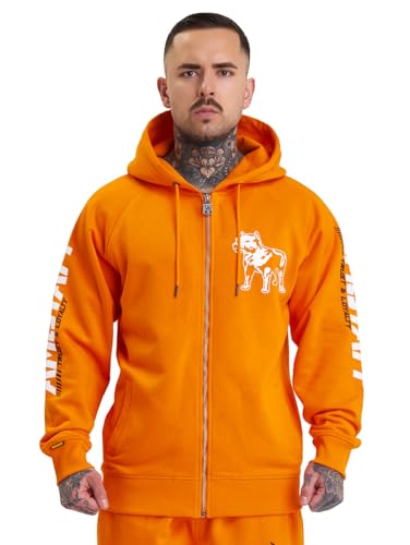 Amstaff Herren Logo 2.0 Zip-Hoodie | Baumwolle, Kapuze, Reißverschluss | Lockere Passform | Atmungsaktiv | XXL, Orange von Amstaff