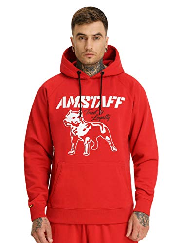 Amstaff Logo 2.0 Hoodie - rot/weiß (XL) von Amstaff