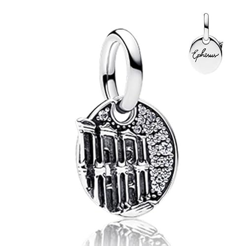 Amuefer 925 Silber Anhänger Charms Anhänger der alten Stadt Ephesus in der Türkei Geschenke für Damen Armband, Reise Erinnerung Schmuck von Amuefer