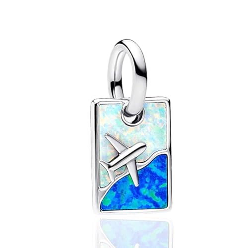 Amuefer Blaue Flugzeug Reise Anhänger Charms 925 Silber Damen Armband Halskette Charms String Perlen, Meerestier Anhänger kompatible Halskette Amuefer Blaue Flugzeug Reise Anhänger Charms 925 Silber Damen Armband Halskette Charms String Perlen, Meerestier Anhänger kompatible Halskette von Amuefer