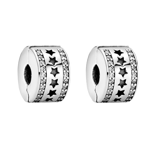 Amuefer Double Starry Charms Charms für Armbänder 925 Sterling Silber mit Cubic Zirkonia Anhänger für Halsketten Geburtstag Weihnachten Schmuck Geschenke für Frauen von Amuefer