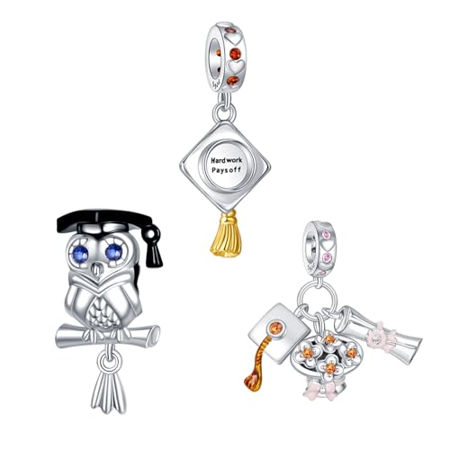 Amuefer Graduation Doctorial Hat Handbook Bouquet Charms für Armbänder 925 Sterling Silber mit Cubic Zirkonia Anhänger für Halsketten Geburtstag Weihnachten Schmuck Geschenke für Frauen Amuefer Graduation Doctorial Hat Handbook Bouquet Charms für Armbänder 925 Sterling Silber mit Cubic Zirkonia Anhänger für Halsketten Geburtstag Weihnachten Schmuck Geschenke für Frauen von Amuefer