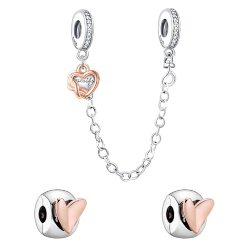 Amuefer Heart-Shaped Family Infinity Charms Charms für Armbänder 925 Sterling Silber mit Cubic Zirkonia Anhänger für Halsketten Geburtstag Weihnachten Schmuck Geschenke für Frauen Amuefer Heart-Shaped Family Infinity Charms Charms für Armbänder 925 Sterling Silber mit Cubic Zirkonia Anhänger für Halsketten Geburtstag Weihnachten Schmuck Geschenke für Frauen von Amuefer