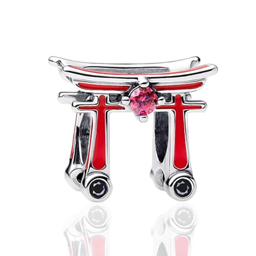 Amuefer Japanische Vogel Residenz Perlen Anhänger Charms 925 Silber Damen Armband Halskette Charms Perlen, Reise Anhänger kompatible Halskette von Amuefer