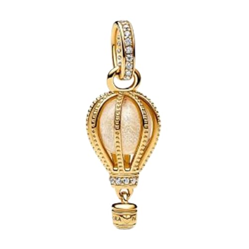 Amuefer Sparkling Clear Hot Air Balloon Charms für Armbänder 925 Sterling Silber mit Cubic Zirkonia Anhänger für Halsketten Geburtstag Weihnachten Schmuck Geschenke für Frauen von Amuefer