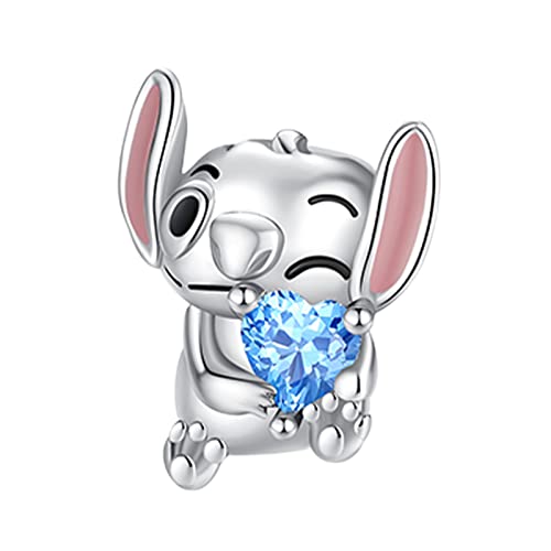 Amuefer Koala Charms für Armbänder Blau Herz Zirkonia 925 Sterling Silber Anhänger für Halsketten Geschenke für Frauen Mädchen von Amuefer