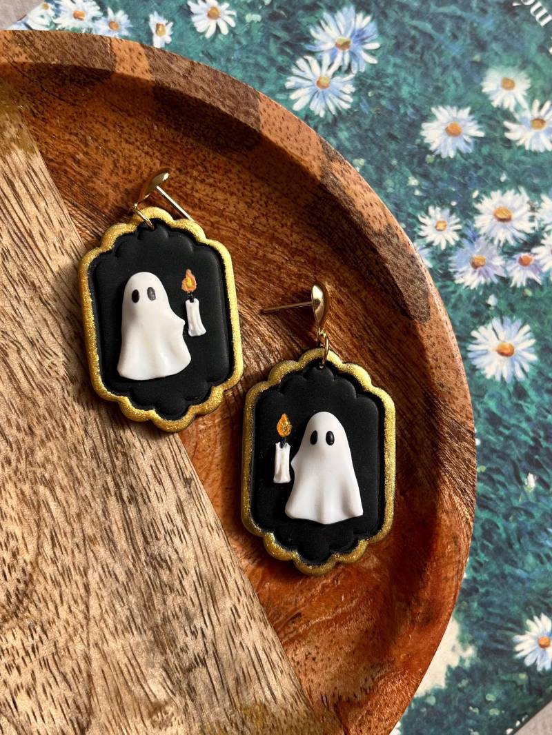 Vintage Stil Geist Ohrringe Aus Polymer Ton Originelle, Lustige Halloween von Amugofmirth