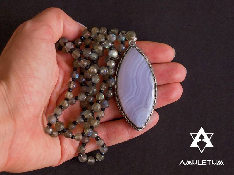 108 Labradorit Japa Mala Perlen Mit Sterling Silber Blauer Spitze Agate Guru - Unikat Geschenk Für Ihn Sie 108 Labradorit Japa Mala Perlen Mit Sterling Silber Blauer Spitze Agate Guru - Unikat Geschenk Für Ihn Sie von AmuletumJewels