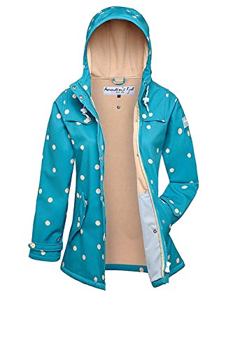 AMUNDSENS FJELL Damen Softshell-Jacke Mantel Frida Parka Kurzmantel Punkte türkis (36) von Amundsen´s Fjell
