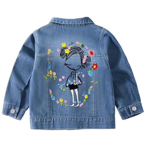 Amur Leopard Baby Mädchen Jeansjacke Süß Kinder Frühling Herbst Jacke Baumwolle Denim Jacke, Blau, 6-9 Monate, Etikettengröße 73 von Amur Leopard