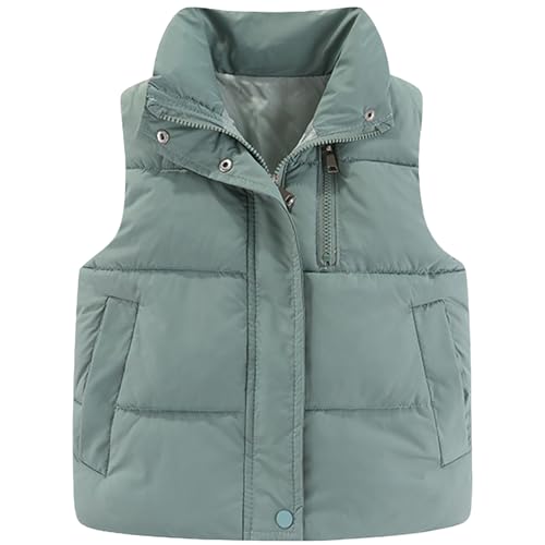 Amur Leopard Jungen Weste Kinder Steppweste Mädchen Ärmellose Winterjacke Baby Dicke Baumwolleweste, Blau, 116 (Etikettengröße: 120) von Amur Leopard