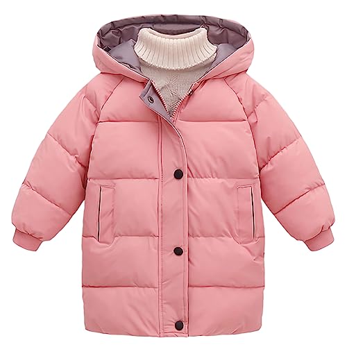 Amur Leopard Kinder Jungen Mädchen Winterjacke Wintermantel Steppjacke mit Kapuze Super warm, Rosa, 110 von Amur Leopard