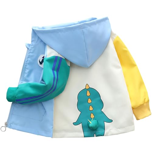 Amur Leopard Kinder Jungen Übergangsjacke mit Kapuze Winddichte Atmungsaktiv Windjacke für Frühling Herbst, Blau, 86 (Etikettengröße: 90) von Amur Leopard