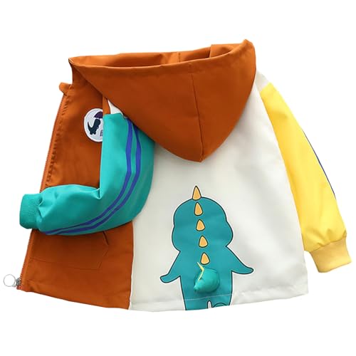 Amur Leopard Kinder Jungen Übergangsjacke mit Kapuze Winddichte Atmungsaktiv Windjacke für Frühling Herbst, Kaffee, 92-98 (Etikettengröße: 100) von Amur Leopard