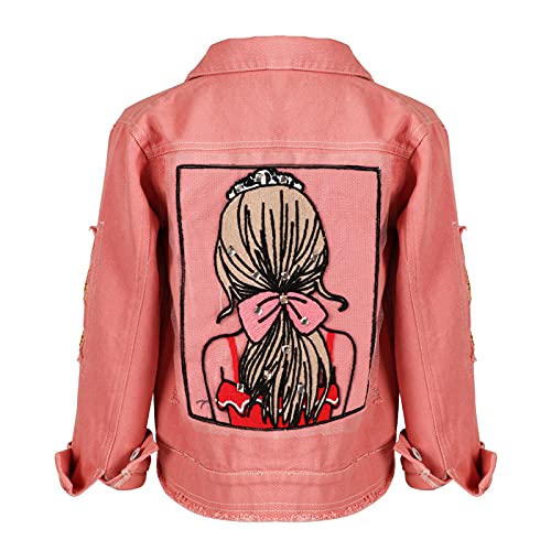 Amur Leopard Kinder Mädchen Jeansjacke Baumwolle Denim Jacke Süß Kinder Frühling Herbst Jacke, Rosa, 146 von Amur Leopard