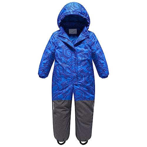 Amur Leopard Kinder Schneeanzug Skianzug Mädchen Warme Verdicken Skifahren Snowsuit Wasserdicht Winddicht Jungen, Blau, 100 von Amur Leopard