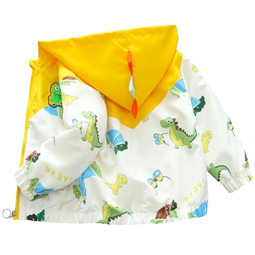 Amur Leopard Kinder Übergangsjacke Jungen Winddichte Mantel mit Kapuze Windjacke für Frühling Herbst, Gelb, 104-110 (Etikettengröße: 110) von Amur Leopard