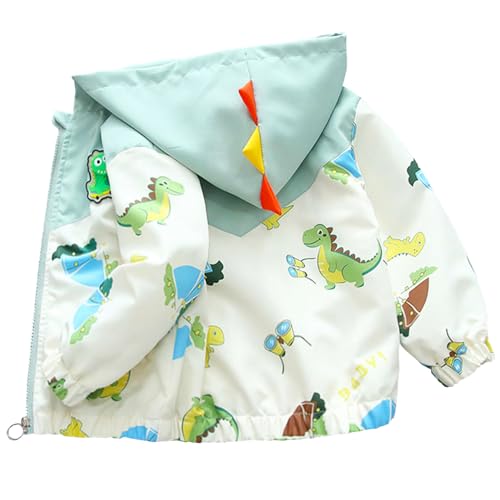 Amur Leopard Kinder Übergangsjacke Jungen Winddichte Mantel mit Kapuze Windjacke für Frühling Herbst, Grün, 74-80 (Etikettengröße: 80) von Amur Leopard