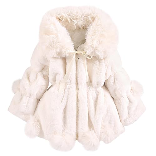 Amur Leopard Prinzessin Mädchen Wintermantel Kinder Winterjacke Weiche Bequeme Baumwolljacke, Beige, 120 von Amur Leopard