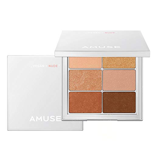 Amuse Eye Vegan SCHIER Palette 6 Farben Lidschatten Matt Shimmery Transparente Glitzertöne von K-Beauty Natural Makeup 01 SCHIER Nude von Amuse