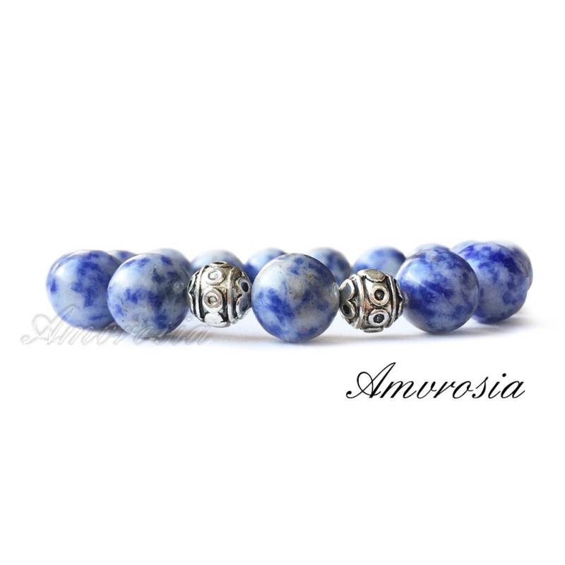 10 Mm Sodalith Perlen - Armband Edelstein Valentinstag Geschenk Mala Chakra von AmvrosiaDesign