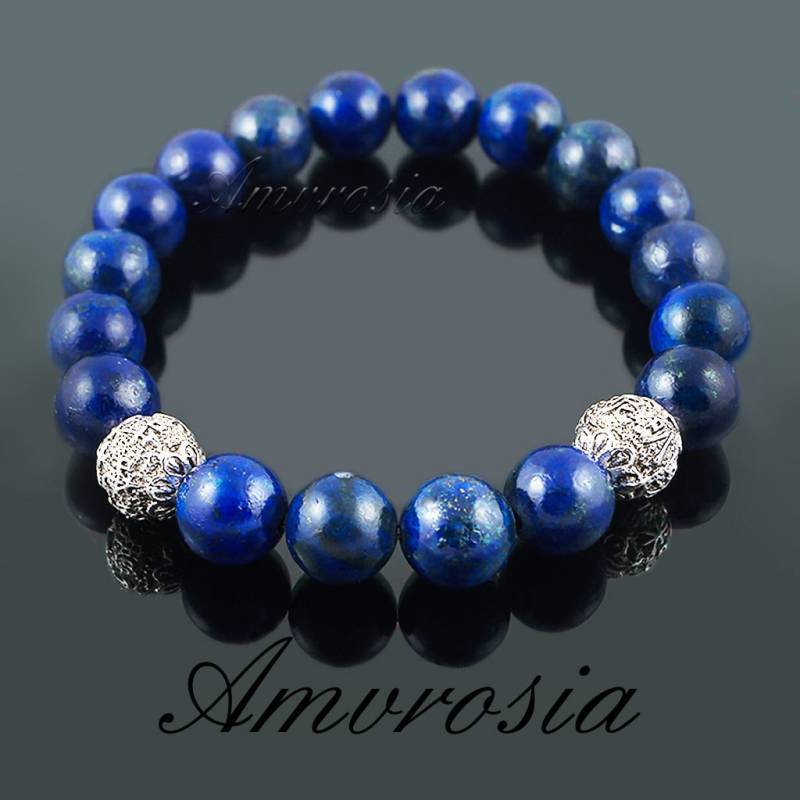 Blaues Lapislazuli Armband, Natursteinarmband, Armband Mit Natursteinen, Edelsteinarmband, Heilsteinarmband, Unisex-Armband von AmvrosiaDesign