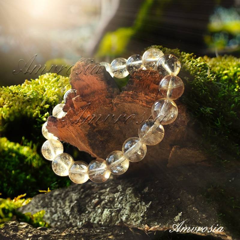 Citrin Armband - Echter Natürlicher Kristall Edelstein Naturschmuck Solar Plexus Chakra Gelber von AmvrosiaDesign