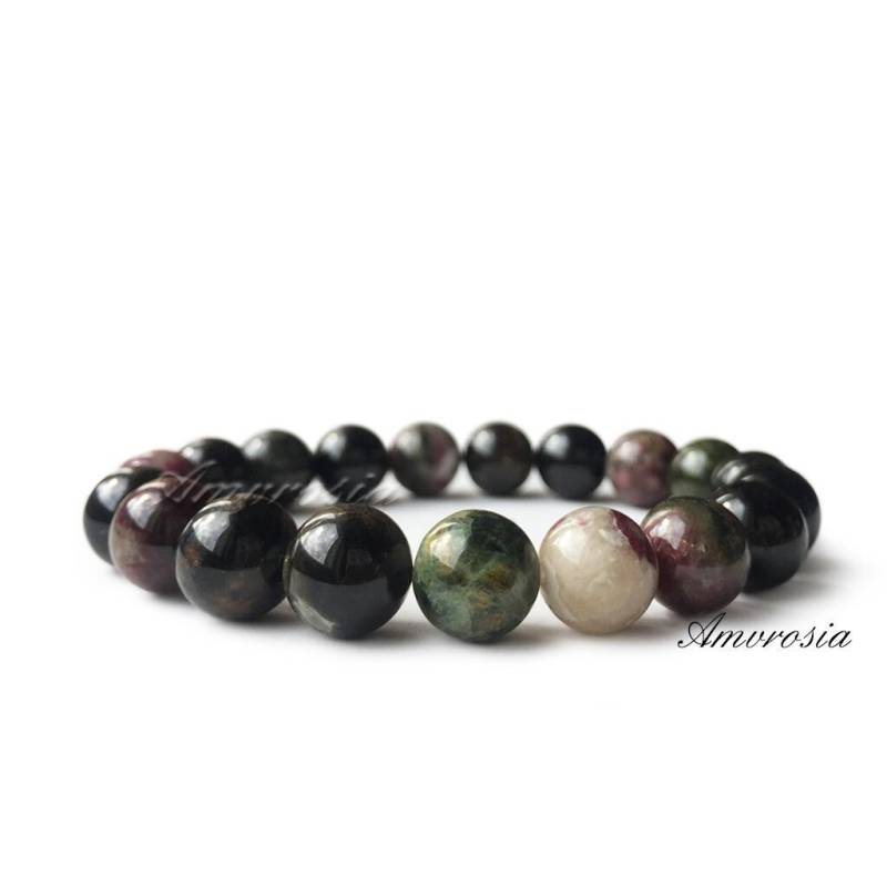 Turmalin Armband - Kristall Chakra Steine Schutz Energie Stein Perlen von AmvrosiaDesign